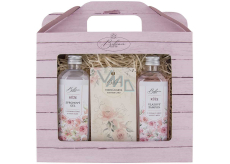 Bohemia Gifts Rose shower gel 100 ml + hair shampoo 100 ml + rose scented card 11 x 6,3 cm, cosmetic set