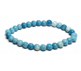 Larimar bracelet elastic natural stone, ball 6 mm / 16 - 17 cm, stone of mythical Atlantis