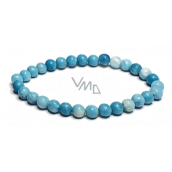 Larimar bracelet elastic natural stone, ball 6 mm / 16 - 17 cm, stone of mythical Atlantis