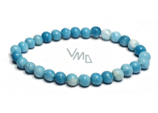 Larimar bracelet elastic natural stone, ball 6 mm / 16 - 17 cm, stone of mythical Atlantis