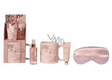 Grace Cole Vanilla & Almond body mist 100 ml + hand and nail cream 50 ml + eye mask + mug with print, cosmetic set for women