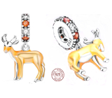 Charm Sterling silver 925 Antelope, animal bracelet pendant