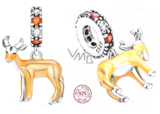 Charm Sterling silver 925 Antelope, animal bracelet pendant