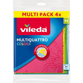Vileda Multiquattro Colors cloth, 4 pcs