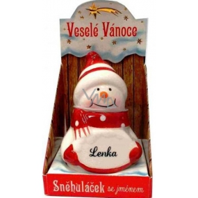 Nekupto Snowman named Lenka Christmas decoration size 8 cm