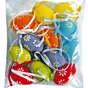 Eggs daisy decor for hanging 4 cm, 12 pieces in a bag