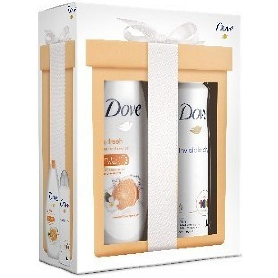 Dove Revitalize Go Fresh Revitalize Mandarin Nourishing Shower Gel 250 ml + Invisible Dry antiperspirant deodorant spray 150 ml, cosmetic set