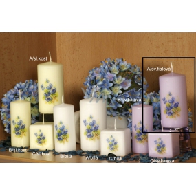 Lima Scent of Flowers Violet scented candle purple with decal cylinder 50 x 100 mm 1 piece