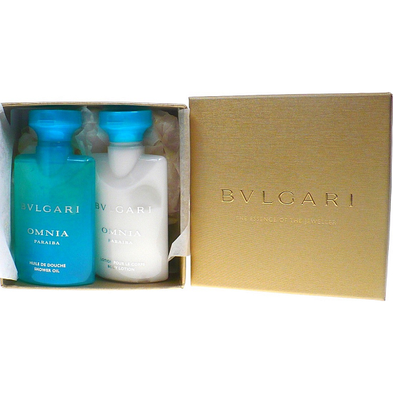 Bvlgari Omnia Paraiba shower gel for women 40 ml + body lotion 40 ml, gift set