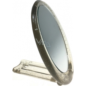 Mirror with handle oval transparent 12 x 9.5 cm 60190
