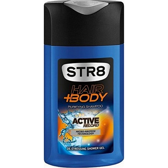 Str8 Active Reload shower gel for hair and body for men 250 ml