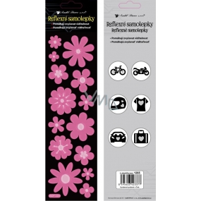 Stickers reflective Flowers pink 7 x 28,5 cm
