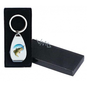 Bohemia Gifts Stainless steel keychain with opener and fish fish print
