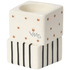 Yankee Candle Jackson Frost candlestick with polka dots and tea candle strips 5 x 5 x 7 cm