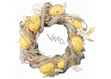 Velikonoční věnec, žlutý 22 cm