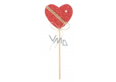Decorations of red 6 cm heart + skewers 3737 4670