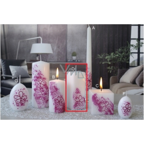 Lima Flower candle dark pink prism 45 x 120 mm 1 piece