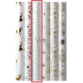Zöwie Gift wrapping paper 70 x 150 cm Christmas Luxury White Christmas with embossing white - silver dots