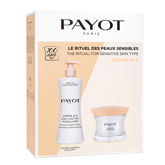 Payot Creme N ° 2 Eau Lactée Micellaire make-up remover for sensitive skin 400 ml + Créme N ° 2 Cachemire rich cream for sensitive skin 50 ml, gift set 2020