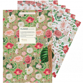 Heathcote & Ivory Flower Blooms Trellis perfumed paper 5 sheets