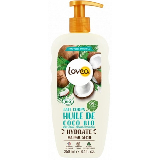 Lovea Bio Coconut Oil Moisturizing Body Lotion for Dry Skin Dispenser 250 ml