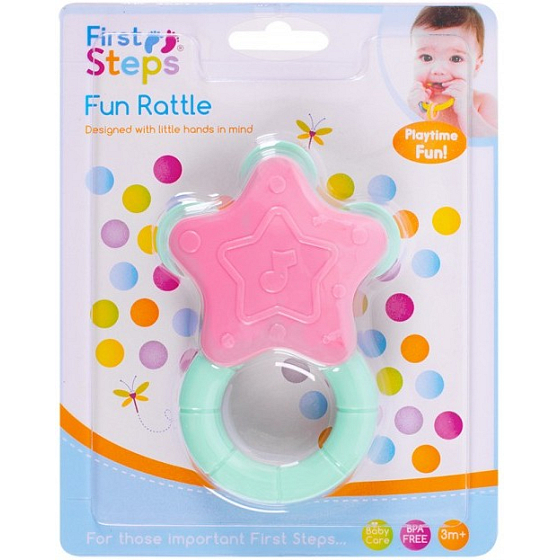 First Steps Rattle star pink 1 piece