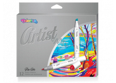 Colorino Artist sketch markers double-sided, brush and cut tip 12 rich colours
