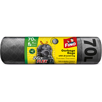 Fino Zeus Flex Garbage Bags, Retractable, 35 µ, 55 × 85 cm, 70 l, 8 pcs