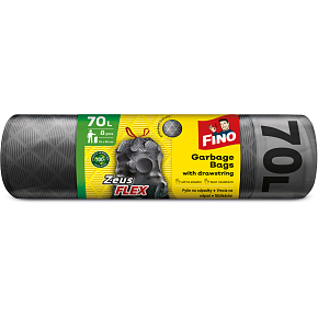 Fino Zeus Flex Garbage Bags, Retractable, 35 µ, 55 × 85 cm, 70 l, 8 pcs