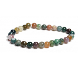 Agate Indian bracelet elastic natural stone, ball 6 mm / 16 - 17 cm, symbolizes the element of earth