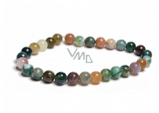 Agate Indian bracelet elastic natural stone, ball 6 mm / 16 - 17 cm, symbolizes the element of earth