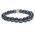 Lava blue plated with royal mantra Om, bracelet elastic natural stone, ball 8 mm / 16-17 cm, born of the four elements