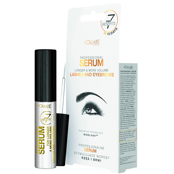 Vollaré Cosmetics Longer & More Volume eyebrow and eyelash growth serum 9 ml