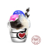 Sterling silver 925 Ice cream cup, bead for bracelet, food and drink