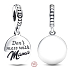 Charm Sterling Silver 925 Mama - Don't Mess with Mom, Engravable Pendant Family Bracelet