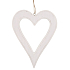 White wooden heart for hanging 19,5 cm