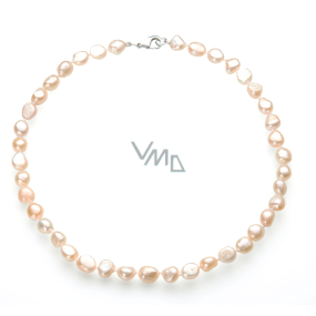 Pearl apricot river irregular necklace natural, 47 cm, symbol of femininity, brings admiration