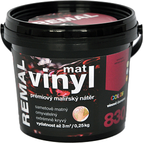 REMAL Vinyl Color mat washable wall paint, 830 wine red, 250 g REMAL Vinyl Color mat washable wall paint, 830 wine red, 250 g
