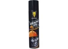 Coyote Cockpit Pomeranč antistatický spray čistí a ošetřuje plast, kůži, gumu, dřevo, koženku v interiéru vozidla 400 ml