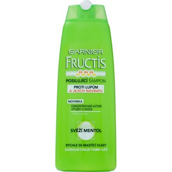 Garnier Fructis Fresh Menthol anti-dandruff shampoo for fast lubricating hair 250 ml