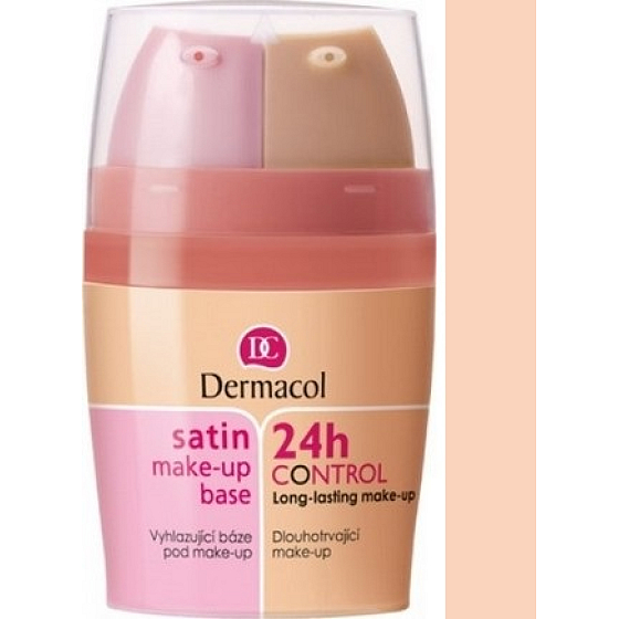 Dermacol Satin Make-up Base & 24h Control 2in1 make-up base and make-up 02 2x15 ml
