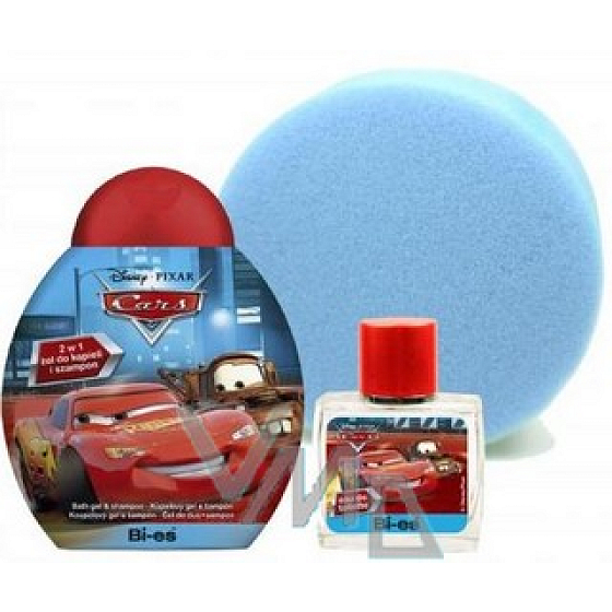 Disney Cars McQueen shower gel 250 ml + Eau de Toilette 50 ml + sponge, cosmetic set