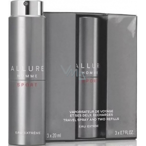 Chanel Allure Homme Sport Eau Extréme Eau de Parfum for men 2 x 20 ml + 1 x spray 20 ml