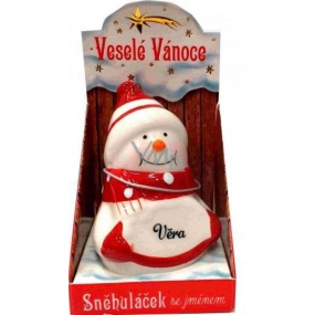 Nekupto Snowman named Vera Christmas decoration size 8 cm