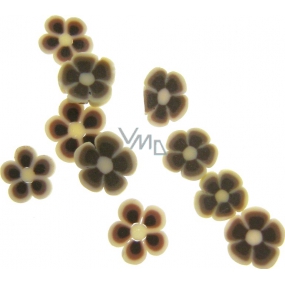 Professional nail decorations flowers brown-beige 132 1 pack