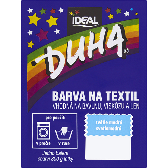 Ideal Rainbow Light Blue, fabric dye for cotton, viscose and linen, for 300 g of fabric, 15 g