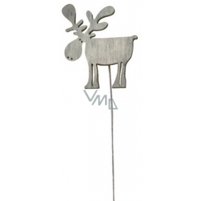Reindeer wooden gray recess 8 cm + wire
