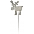 Reindeer wooden gray recess 8 cm + wire
