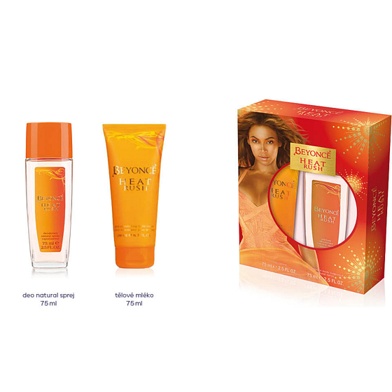 Beyoncé Heat Rush perfumed deodorant glass for women 75 ml + body lotion 75 ml, cosmetic set