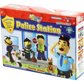 Jumping Clay City - Police station self-drying modeling compound for children 5+